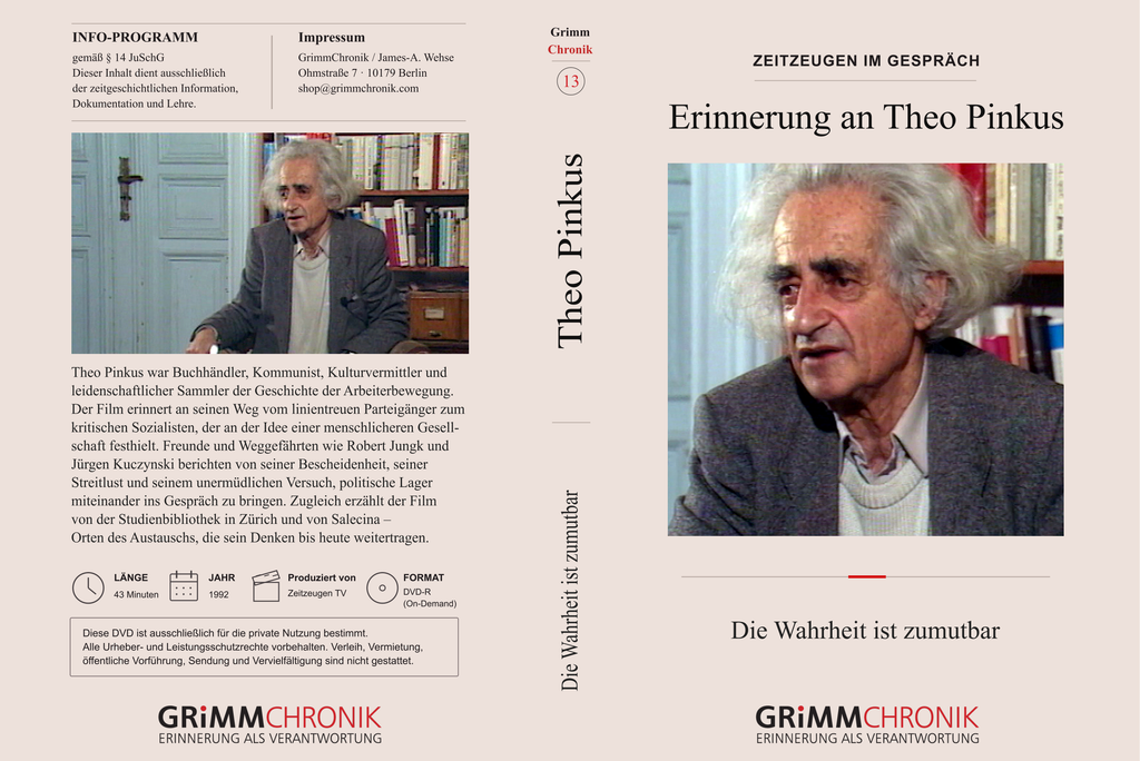 Theo Pinkus – Erinnerung an Theo Pinkus – Die Wahrheit ist zumutbar