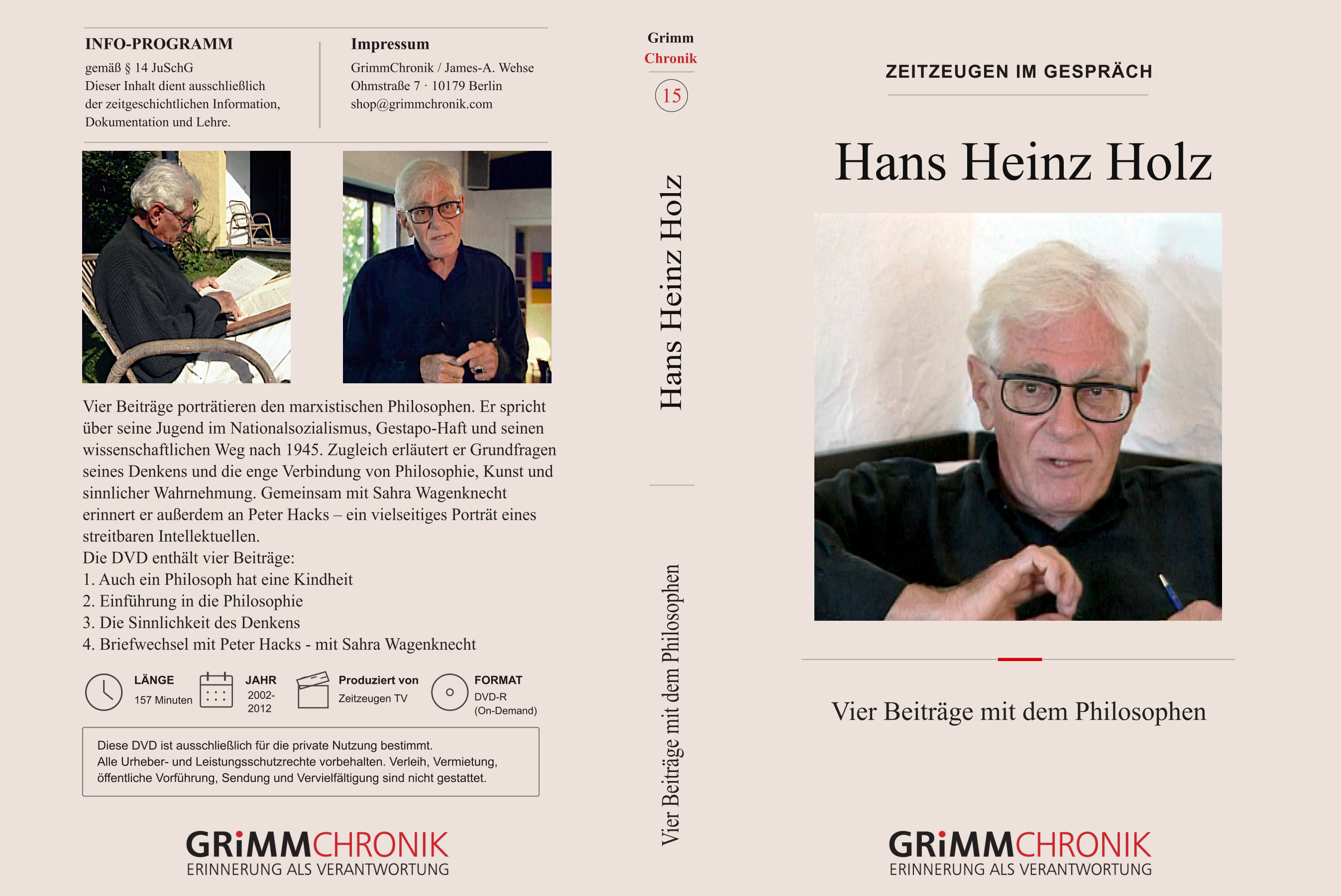 Hans Heinz Holz – Vier Beiträge mit dem Philosophen