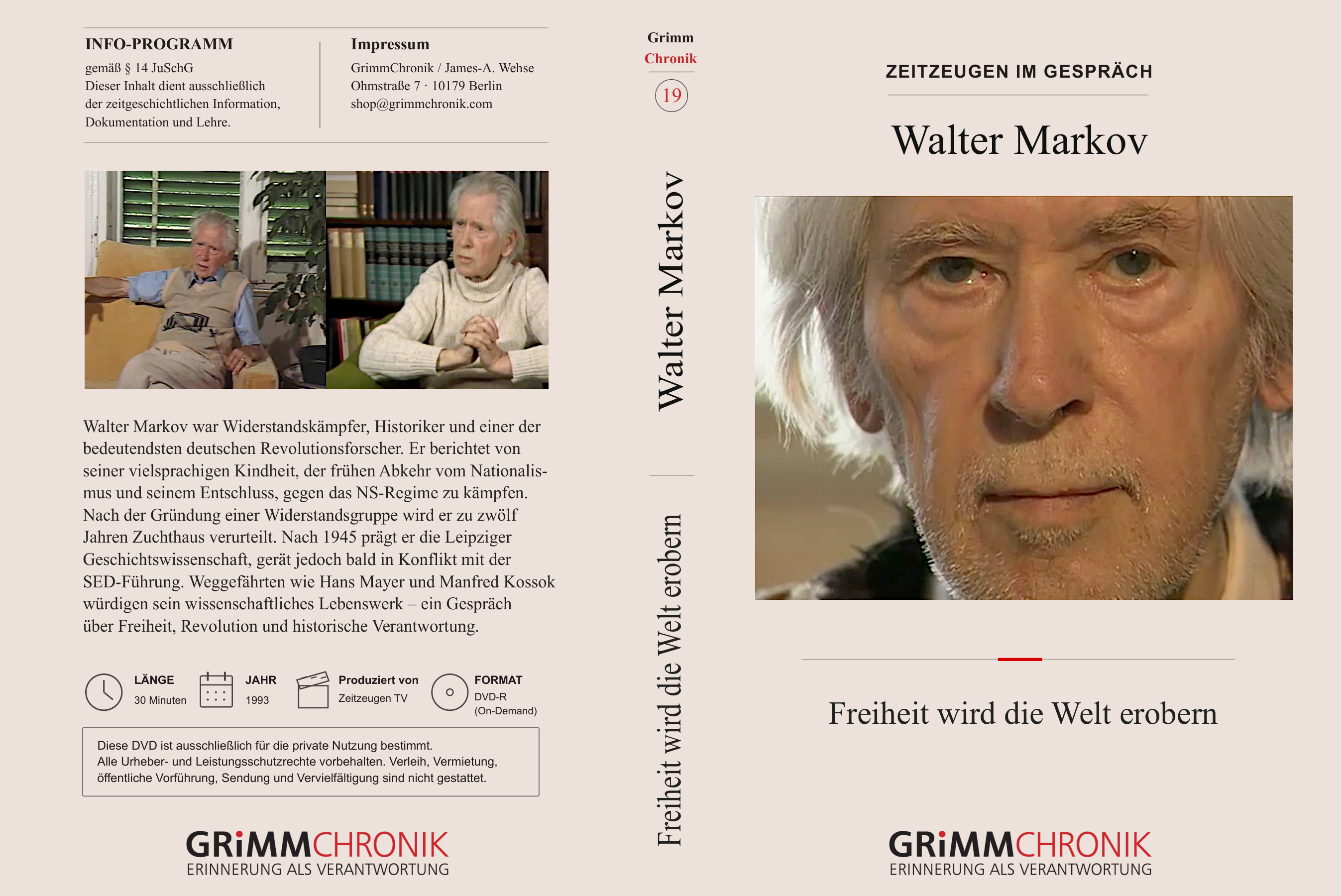 Walter Markov – Freiheit wird die Welt erobern