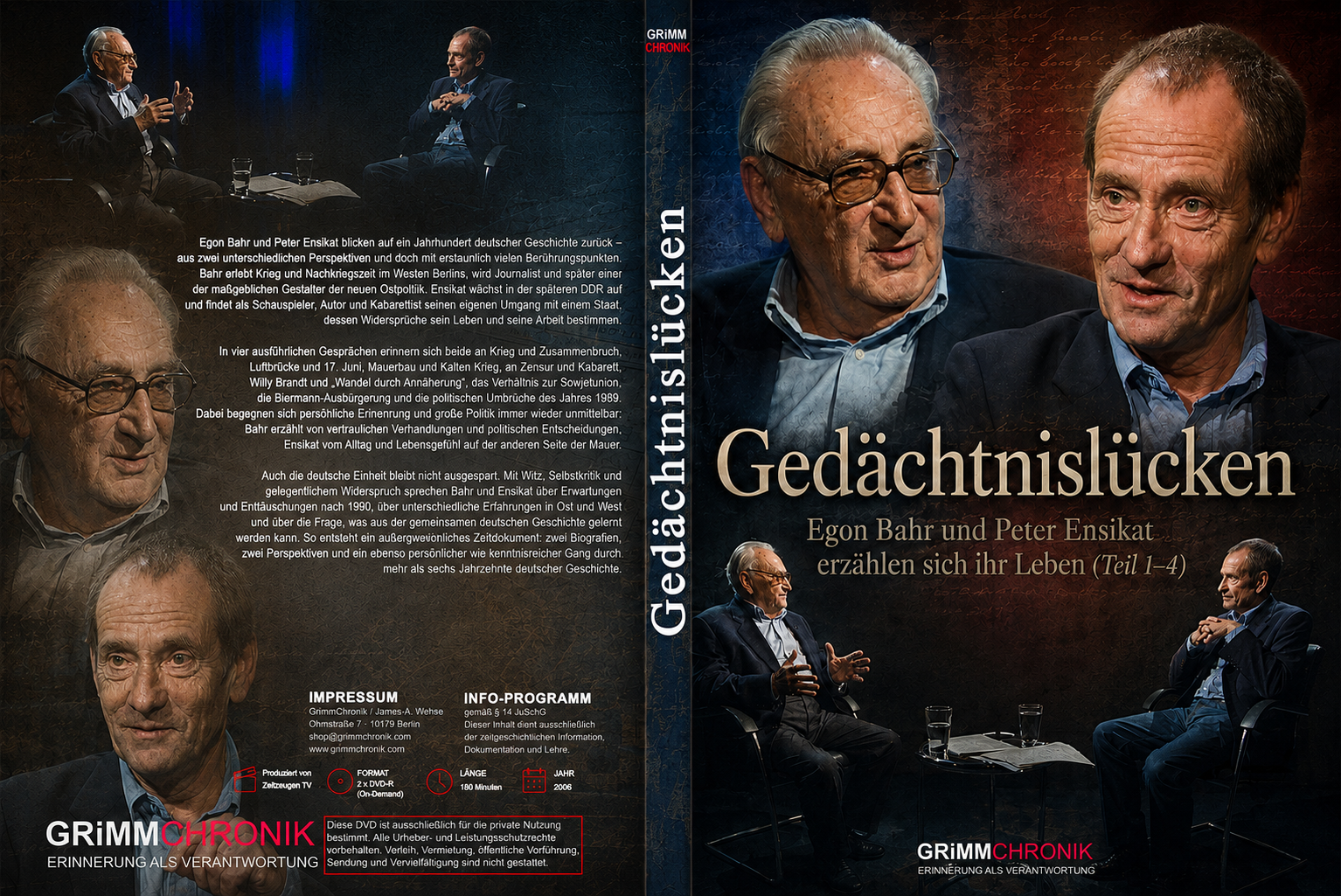 Gedächtnislücken - Egon Bahr und Peter Ensikat erzählen sich ihr Leben - Teil 1-4