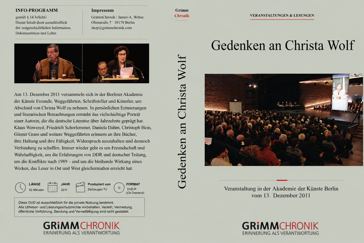Gedenken an Christa Wolf