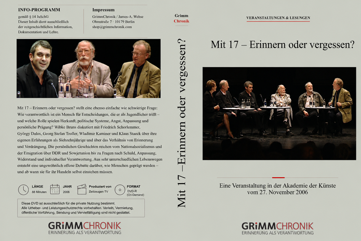 Mit 17 - Erinnern oder vergessen?